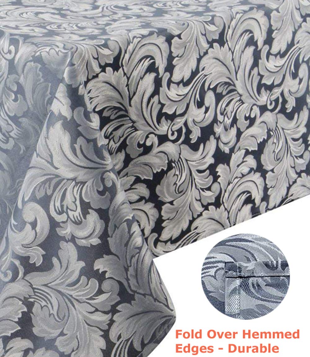 Tektrum 70 X 70 Inch Square Damask Jacquard Tablecloth Table Cover - Waterproof/Spill Proof/Stain Resistant/Wrinkle Free/Heavy D